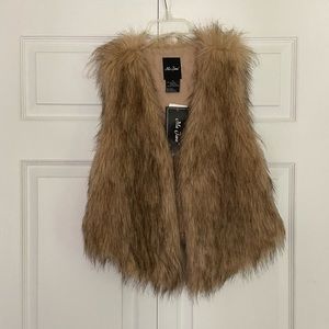 Tan Faux Fur Vest